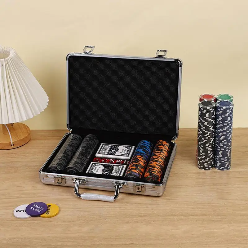 Poker Sets With Case Multipurpose Casino Games For Partie Casino Chips Set Colorful Poker Game Set Complete Poker Playing Game