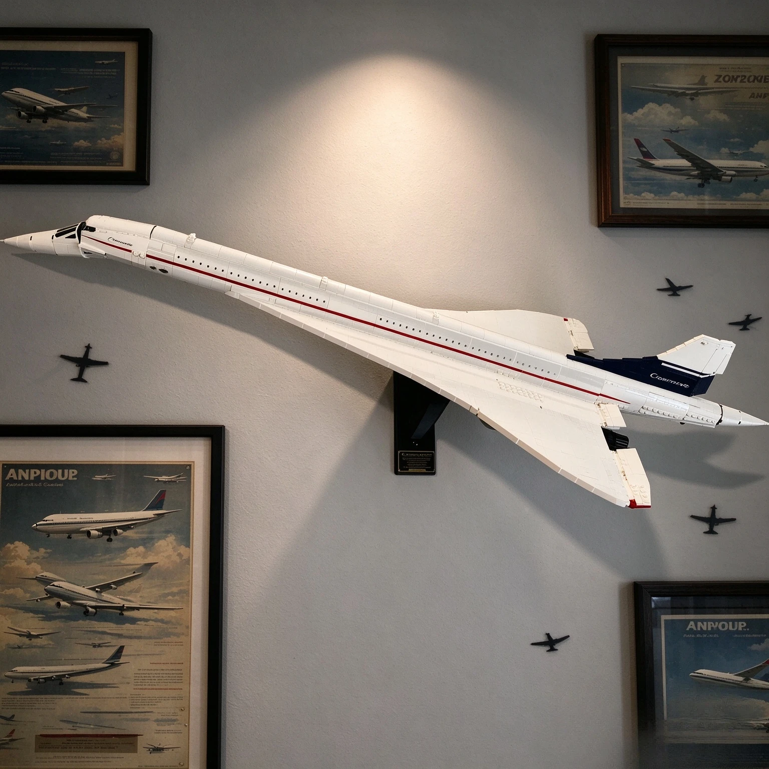 Special Wall Mount Display Stand Bracket For Lego10318Concorde Aircraft Model,Wall Hanging Holder for Large Building Block Model