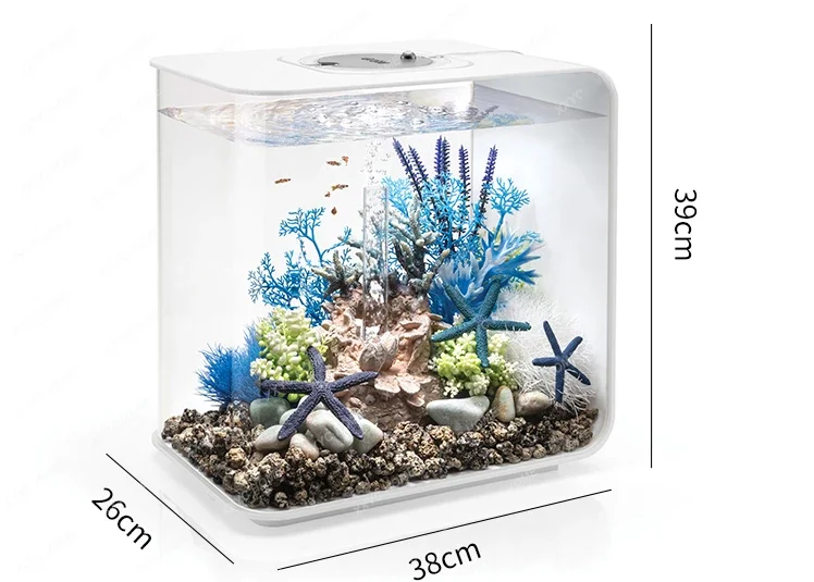 30l Desktop Creativity Acrylic Fish Tank Mini Ornamental Rectangular Aquarium Ecological Change Water