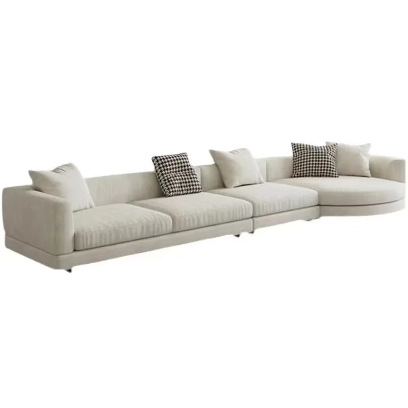 

Итальянский стильный полукруглый современный минималистичный компактный угловой диван-шезлонг из технологичной ткани для гостиной*