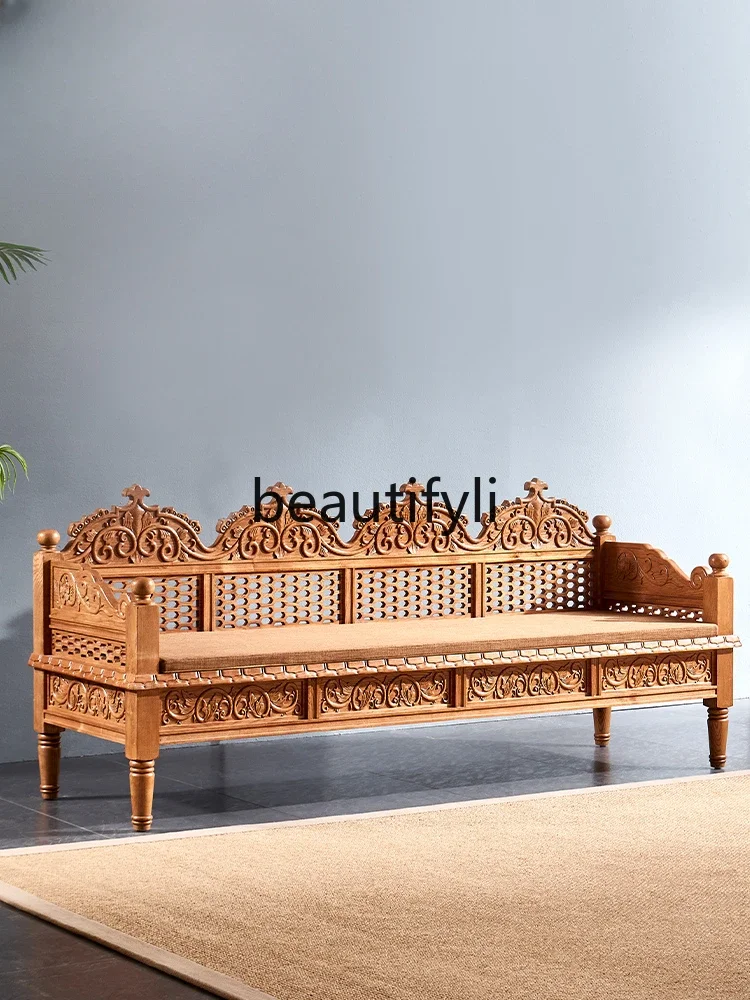 

South East Asia all solid wood sofa, new Chinese Arhat bed, Thai style living room furniture sofa