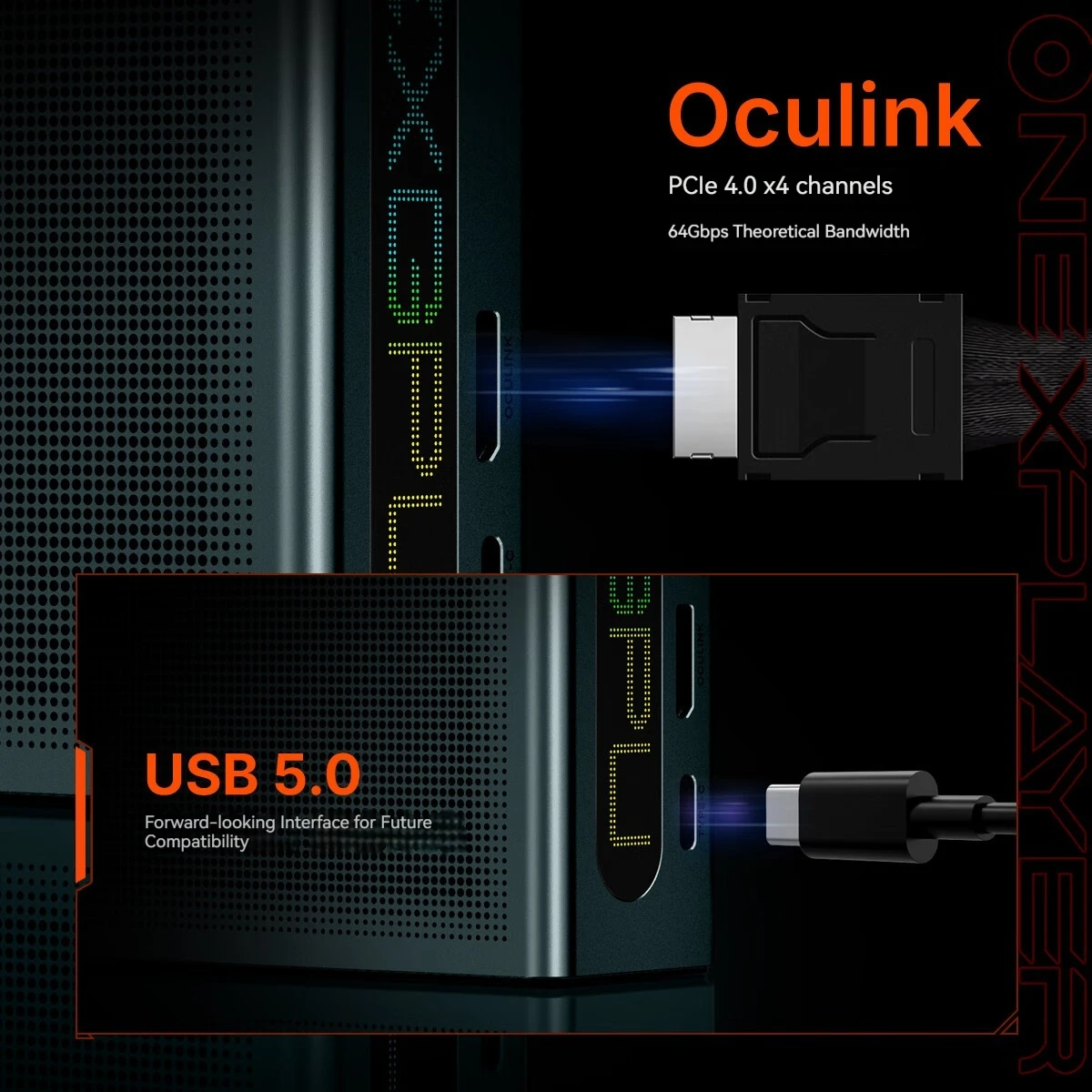 OneXPlayer ONEXGPU Lite EGPU قاعدة الرسومات المحمولة محطات إرساء الرسومات المحمولة OCulink USB5.0 بطاقة الرسومات المستقلة