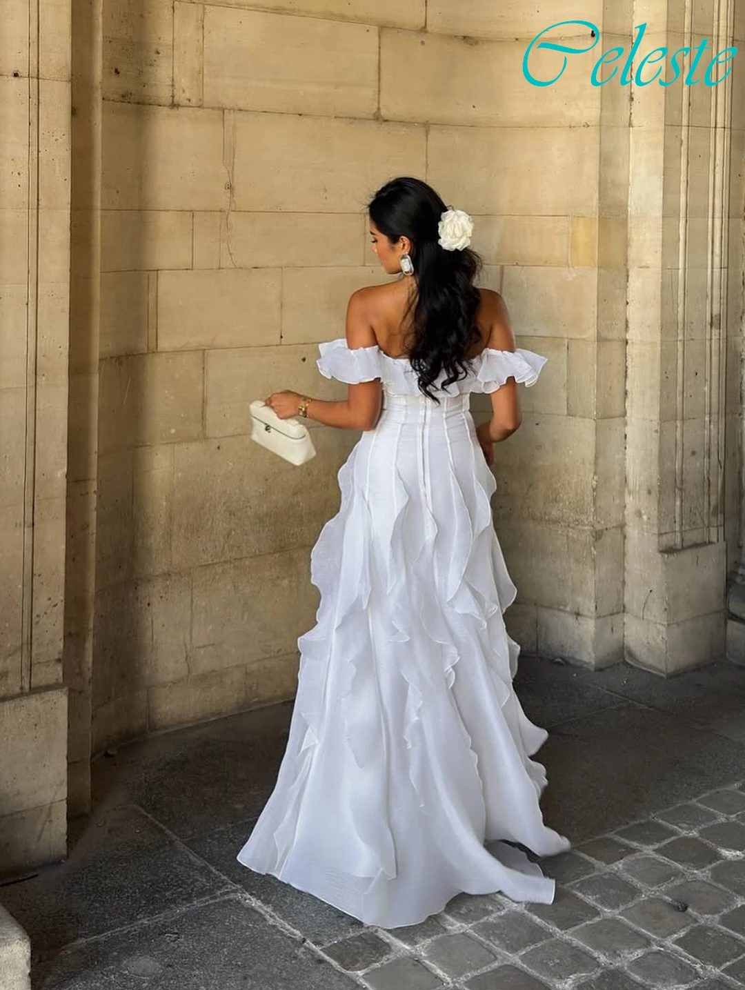 تخصيص ألف خط قارب الرقبة كاب كم فستان سهرة أنيق جودة عالية حساسة موضة فستان الحفلات مزاجه فستان الحفلة الراقصة #2