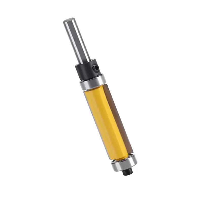 Flush Trim Router Bit with Top and Bottom Bearing 1‑1/2inch H * 1/4inch Shank Woodworking Tool