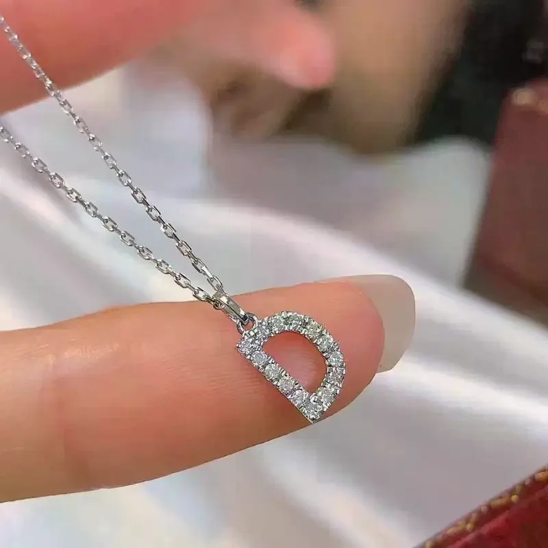 Fashion Shining A-Z Letter Pendant Charm Necklace 26 Initial Alphabet Name Clavicle Chain Party Jewelry Gift image 4
