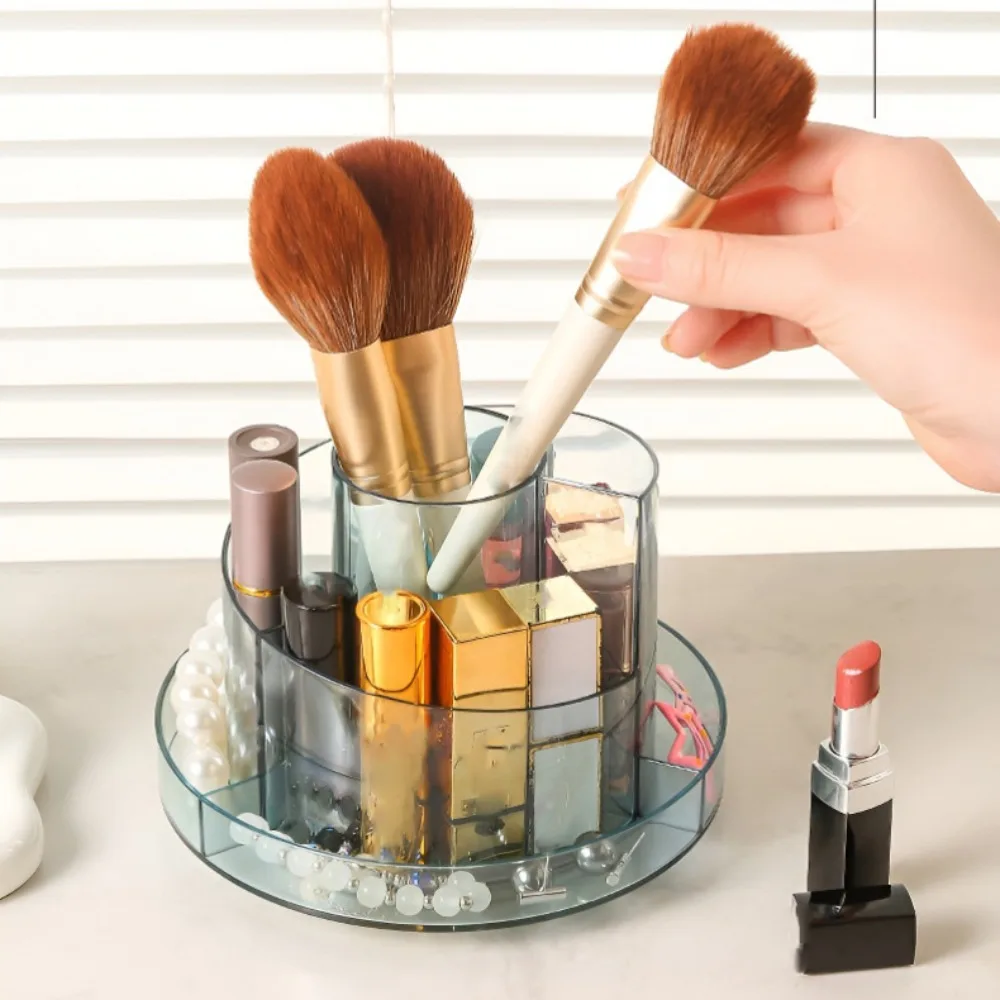 360°Rotating Pen Storage Box Simple Tabletop Storage Makeup Brushes Holder Home Office Multi-function Stationery Organizer