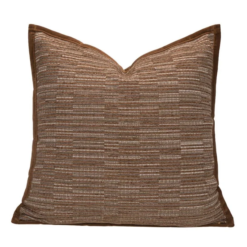 Caramel Color Pillow Texture Cushion Case Luxury Simple Geometric Decorative Pillow Cover For Sofa Chair Home Decorations