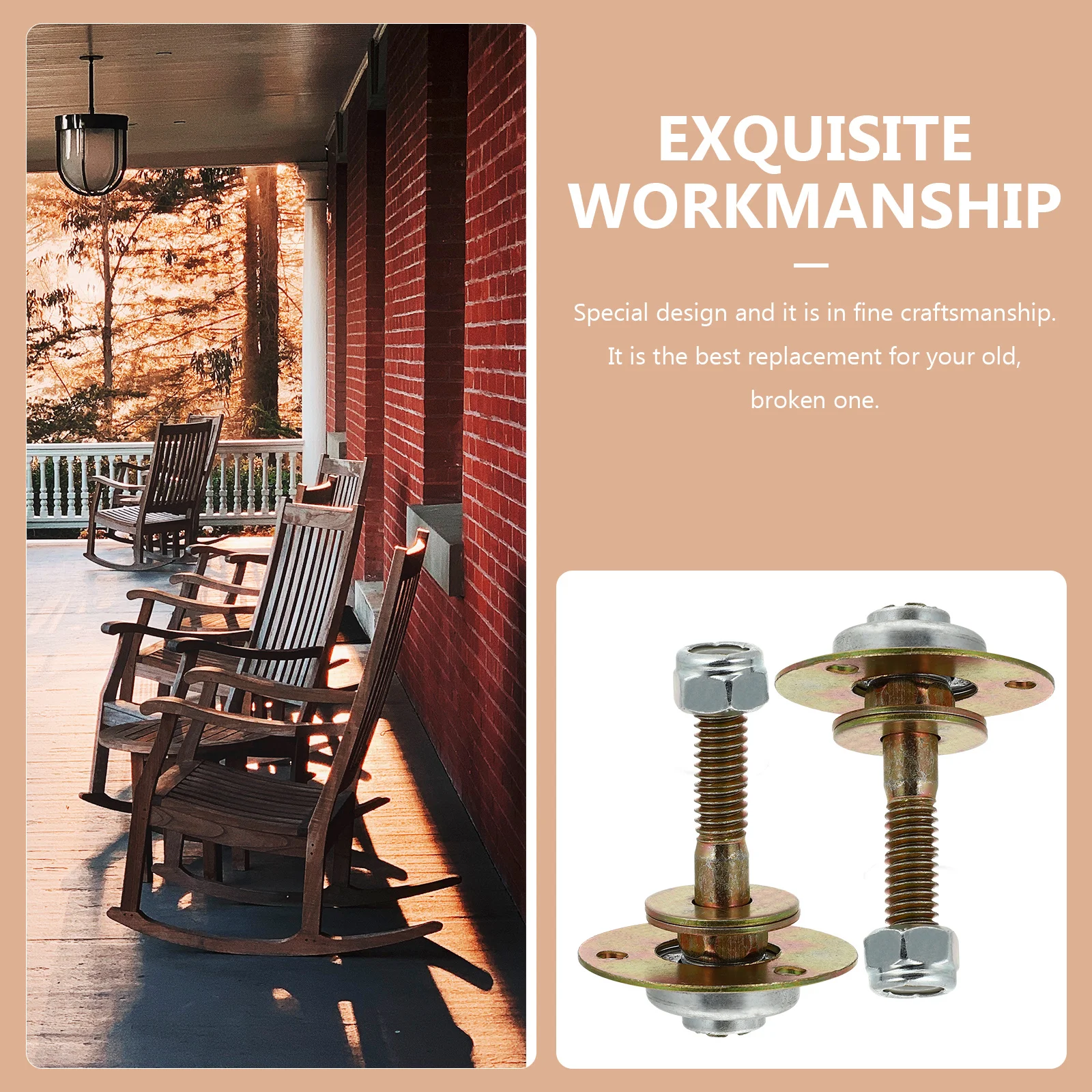 

4Pcs M8x45mm Rocking Chair Bearing Sturdy Replacement Furniture Hardware Accessories Rocking Chair Bearing Connecting Piece