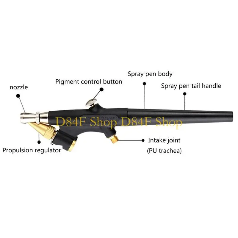 D84F Injector Air Compressor Air Brush Paint Guns Set For Nail Art