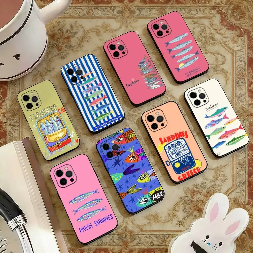 

Sardine Phone Case Silicone Soft For IPhone 17 16 15 14 13 12 11 X XR Plus Pro Max Plus