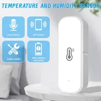 Tuya Zigbee Smart Temperature Humidity Sensor Indoor Hygrometer Controller Monitoring Real Time App Alert with Alexa Google Home