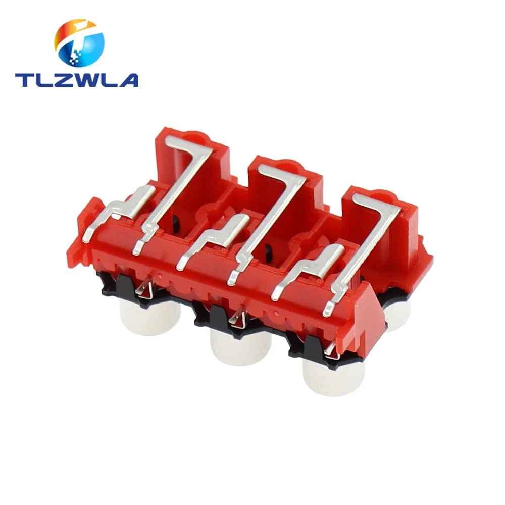 2 Stuks Nieuwe 2P 4P 6P 8P Rca Vrouwelijke Audio Video Plug Av Connector Connector AV2-8.4-13 Rode Pcb Onderdelen