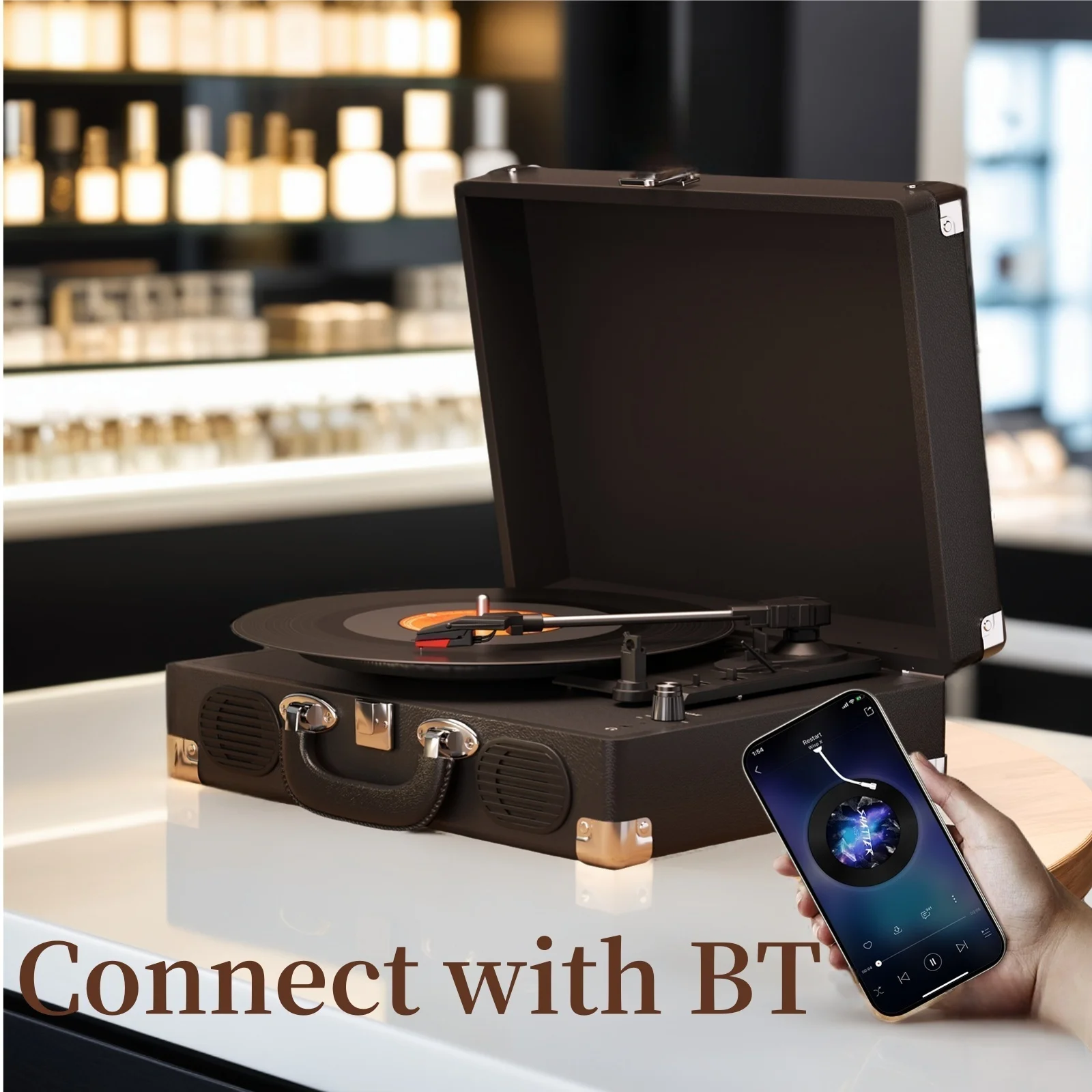 Maio S100 belt-driven Vintage gramophone device, vinyl record, turntable , high-fidelity stereo, built-in speaker, 3-speed