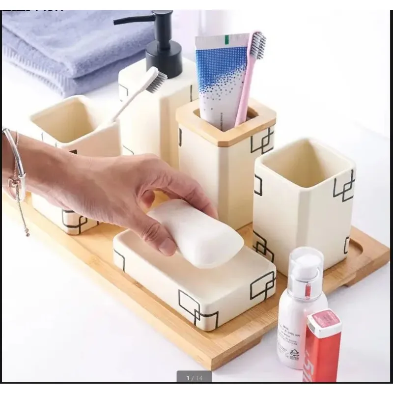 

Набор для ванной комнаты, бутылка геля для душа, жидкость для мытья рук, геометрический декор, керамические туалетные принадлежности, мыльница, портативные дозаторы