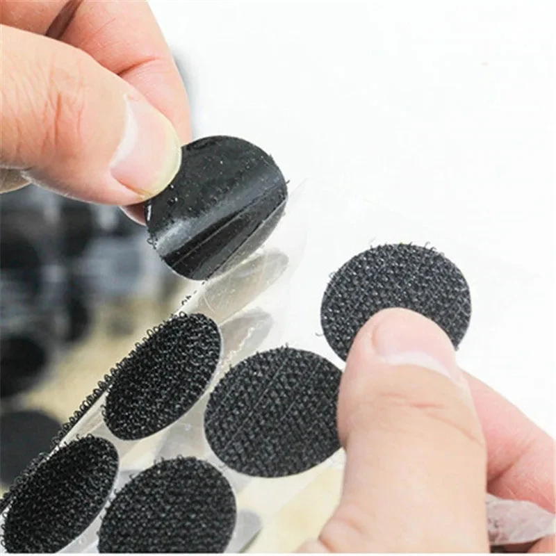 99pairs 10/15/20mm Black White Sticky Dots Self Adhesive Hook and Loop Fastener Tape Strong Glue Baby Round Coin Tape Sticker