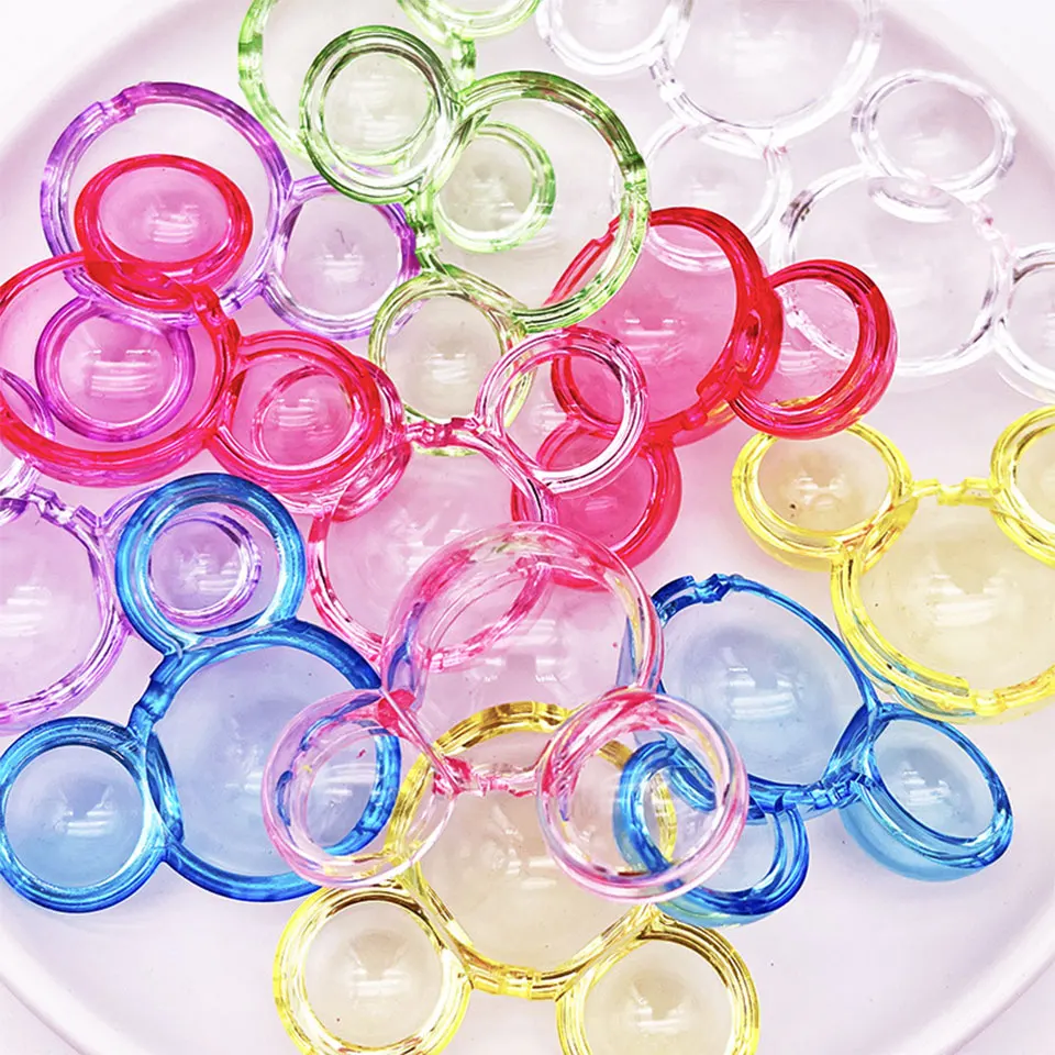 Kawaii Transparent Half Mouse Head Beads For Jewlry Making DIY Decorations Beadable Pens Phone Chain Keychain Hair Accessories