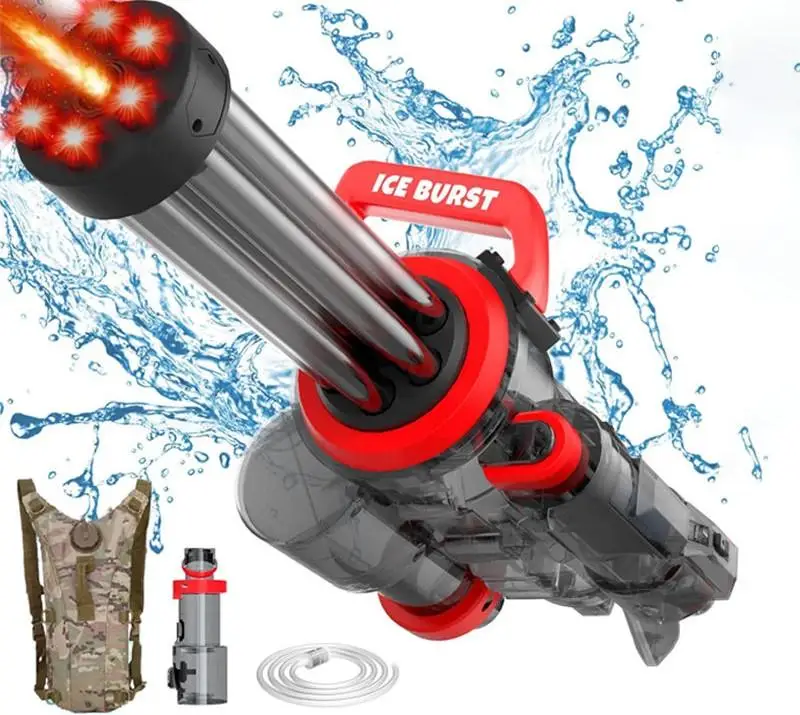 

Однотрубный водяной пистолет Gatling с мощной подачей воды и стильным синим дизайном, обеспечивающий летнее наслаждение прохладой.