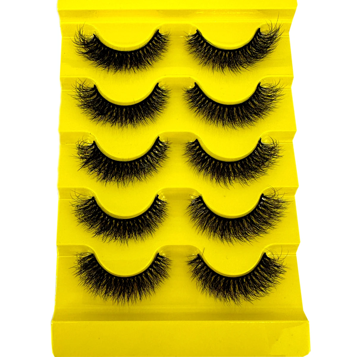 新しい 5 ペアふわふわ厚いまつげロシアストリップまつげフェイクミンクふわふわ 3D 偽まつげメイクアップ乱雑なつけまつげ