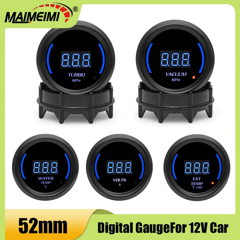 

Universal 52mm Car Tachometer Turbo Boost Oil Temp Water Temp Oil pressure Meter With Sensor Vacuum EXT Temp Gauge Voltmeter