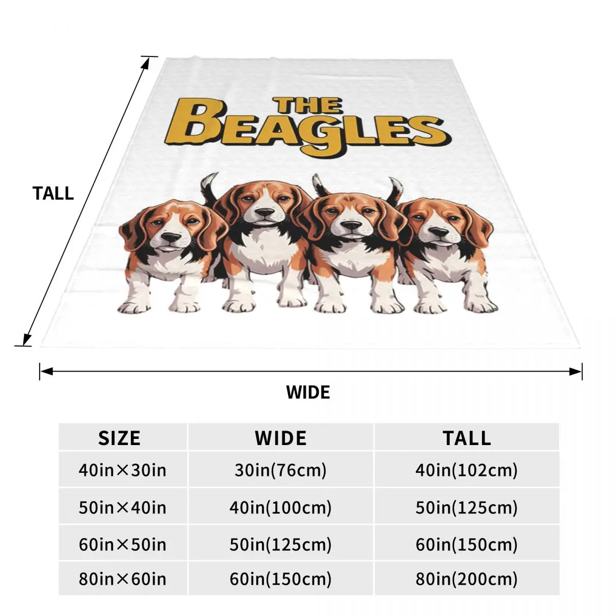 The Beagles Four Beagle Dog Crossing Blanket Soft Warm Flannel Throw Blanket Plush for Bed Travel Home Sofa