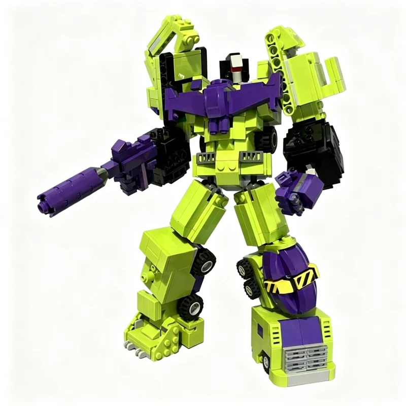 708PCS MOC Creative Model Tf 009 Transformers Devastator DIY Assembly Building Blocks Display Birthday Gift Collectible Blocks