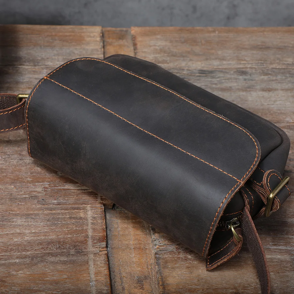 S.WORKER Vintage-Umhängetasche aus Vollnarbenleder für Herren | Umhängetasche aus Used-Leder – Detail 14
