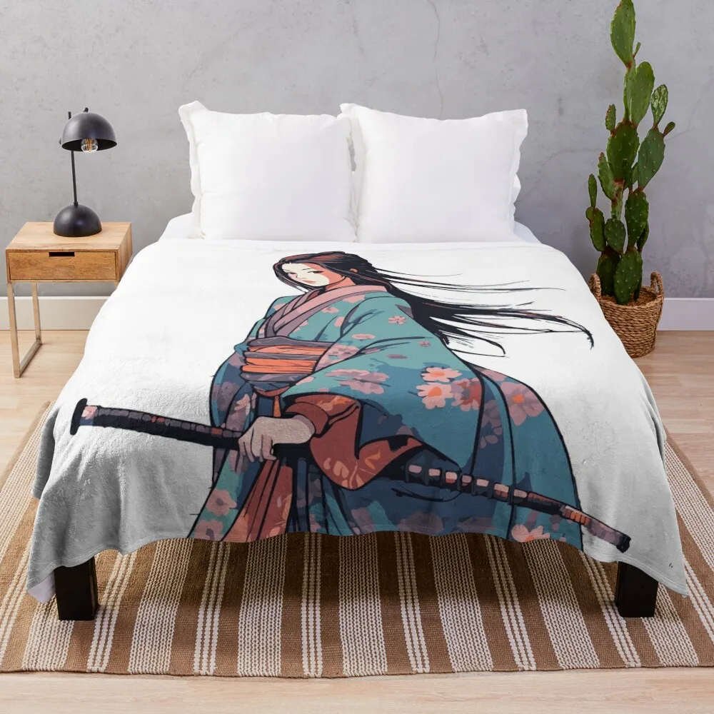 

Katana Woman Throw Blanket Bed Baby Comforter Blankets