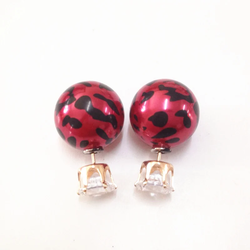 2024 New Fashion Paragraph Hot Selling Earrings Double Side Shining Pearl Stud Earrings Big Pearl Earrings Women