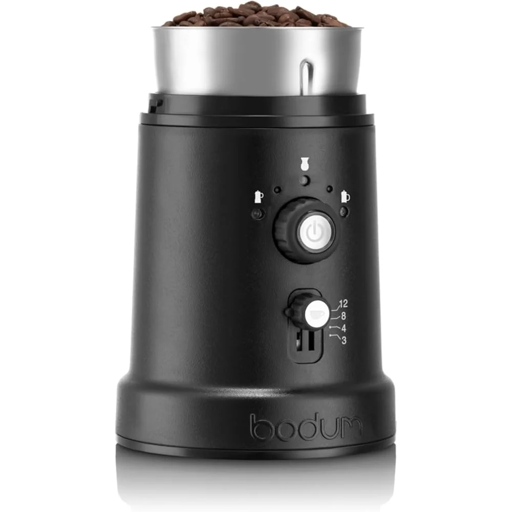 مطحنة شفرة القهوة الكهربائية القابلة للتعديل 5 إعدادات للطحن، سعة 3 أونصة مدمجة من الفولاذ المقاوم للصدأ، سهلة الرؤية، غطاء شفاف للقهوة