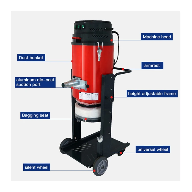 Cleaner Industrial Dust Extractor Ronlon RV3 with Pre-separator Single Phase Heavy Duty Vacuum