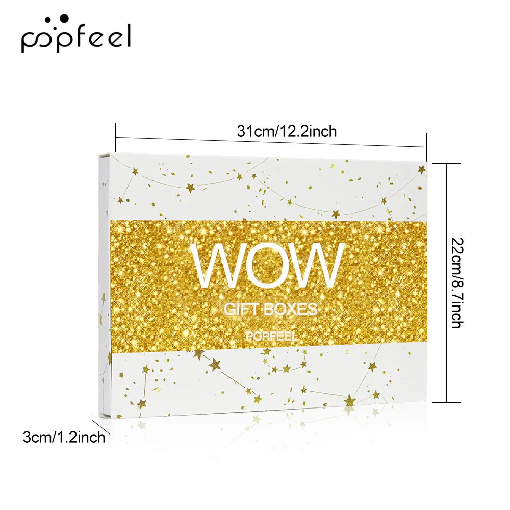 POPFEEL サプライズカウントダウンメイクアップギフトボックス 女の子用 24点化粧品セット 口紅、パウダー、女性へのクリスマスギフトを含む