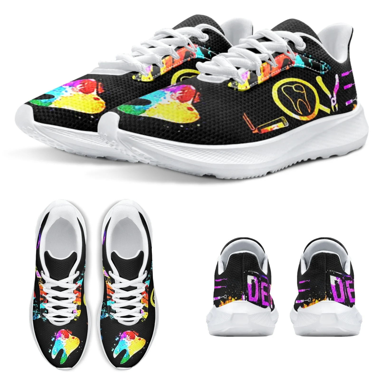 INSTANTARTS Women's Running Shoes Dentist Medical Shoes Cartoon Teeth Art Graffiti Designer Sneakers Casual Shoes For Girls