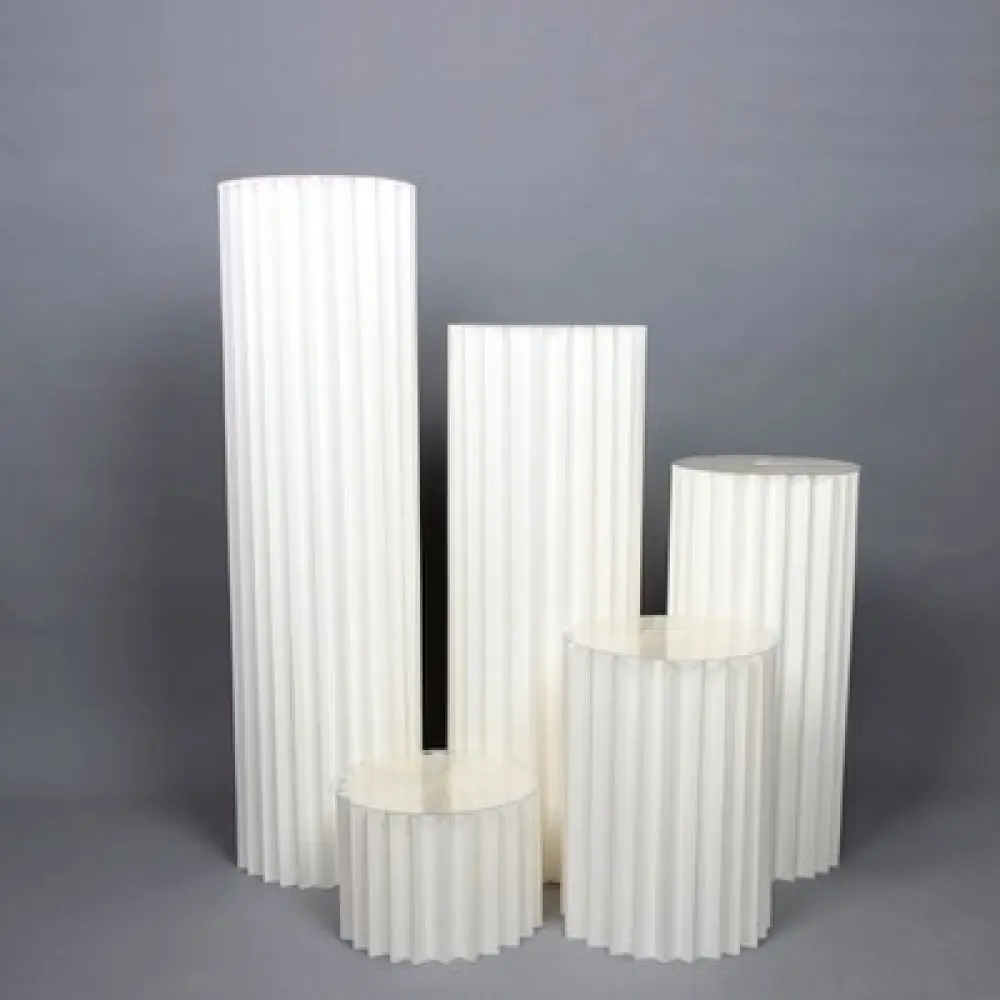 Round Cardboard Pedestal Display Stand For Wedding Event Dessert Table Base Foldable Pillar Party Decoration Prop Setup