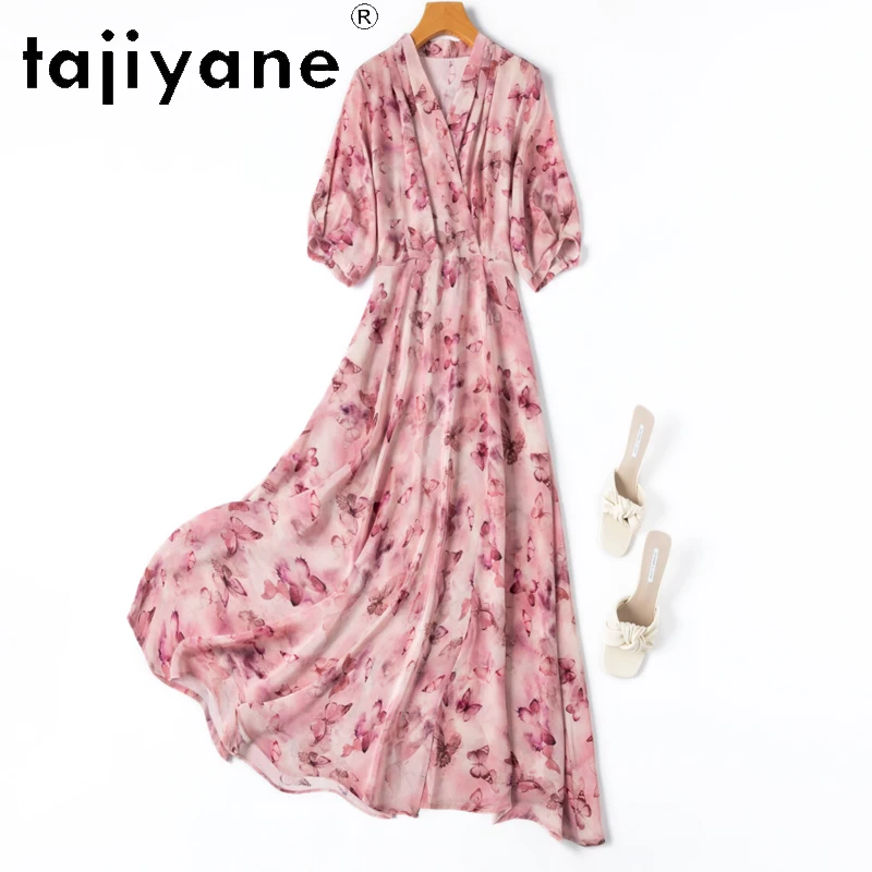 

TAJIYANE 100% Mulberry Silk Dresses 2024 Women Elegant Summer Dress New in Luxury Party Long Dresses Womans Clothing Vestidos