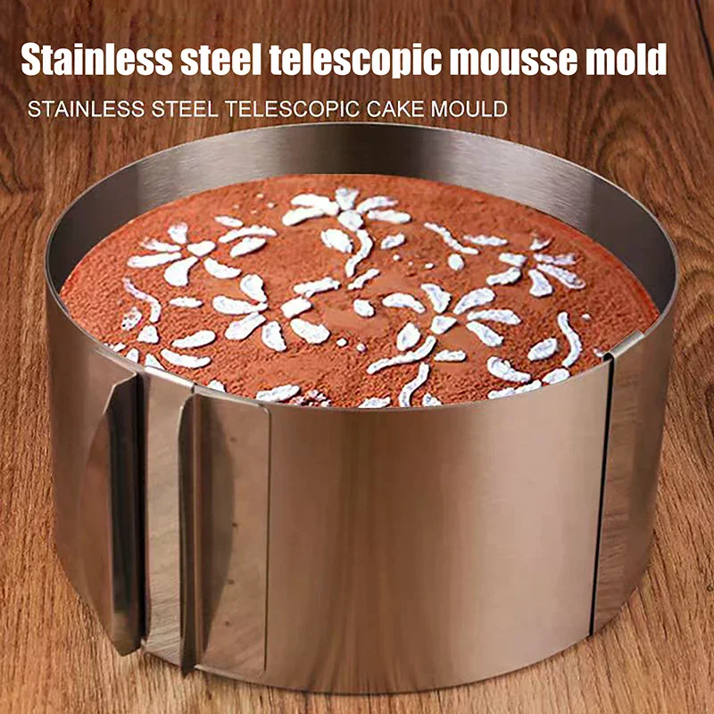 Reusable Baking Tool 6-8cm Adjustable Telescopic Mousse Ring Circle Mold Rustproof With Scale Round Cake Rings Stainless Steel