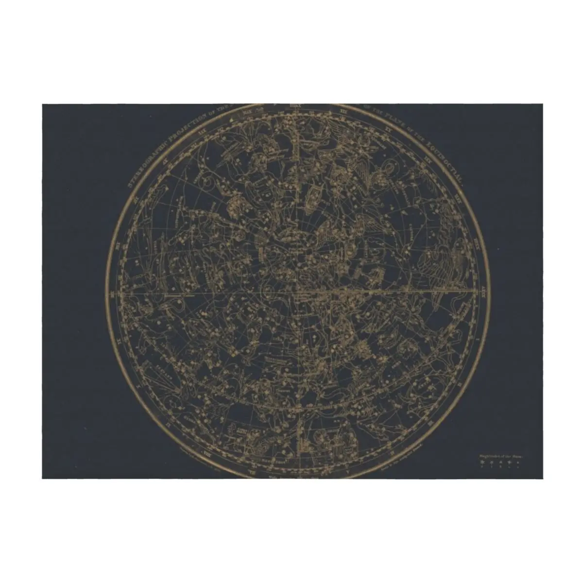 

Constellations of the Northern Hemisphere | Vintage Black and Amber Throw Blanket Decorative Beds Comforter Sofas Blankets