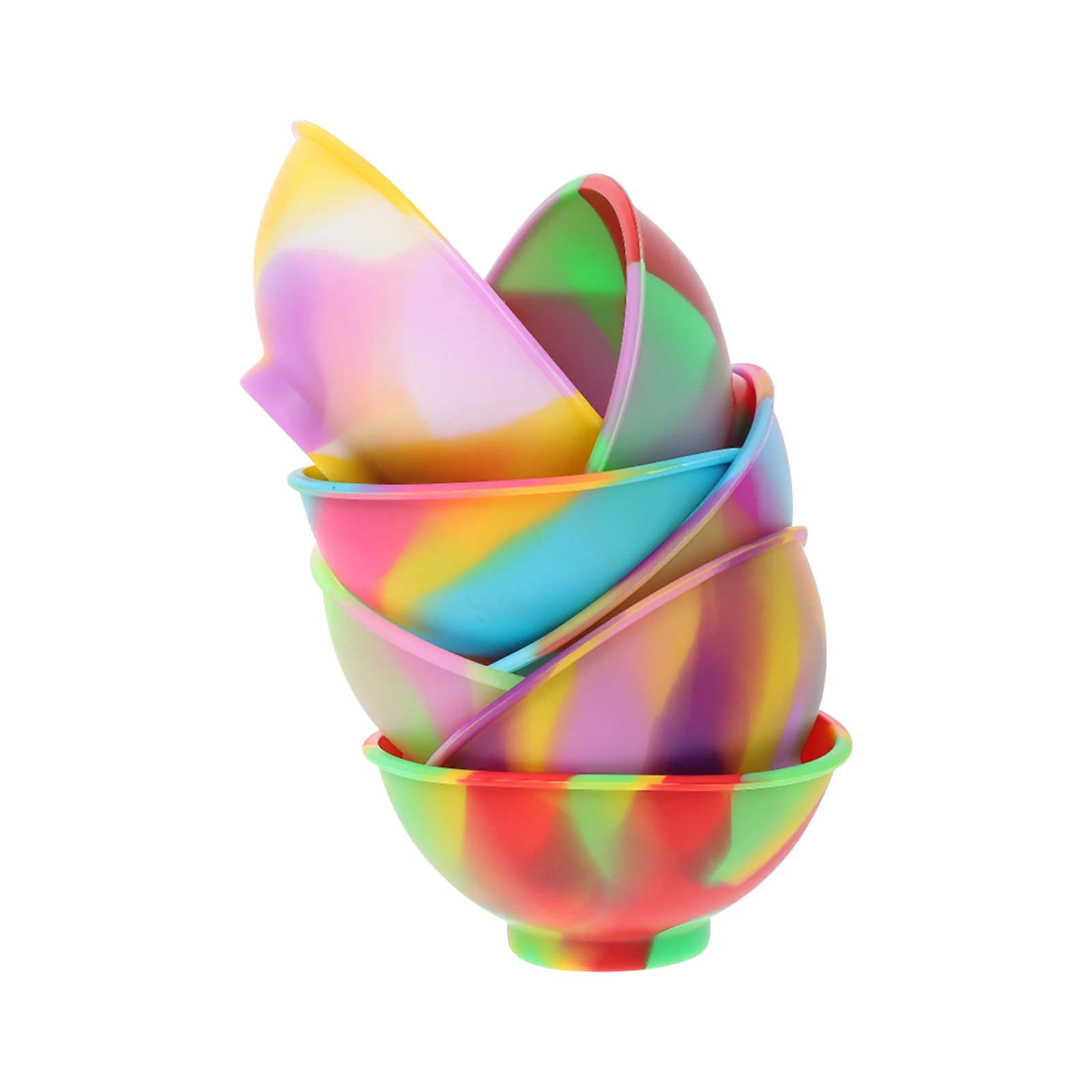 

7 шт., силиконовые миски для детских диетических добавок, красочные круглые безопасные нескользящие детские миски для еды для малышей, обеденная посуда