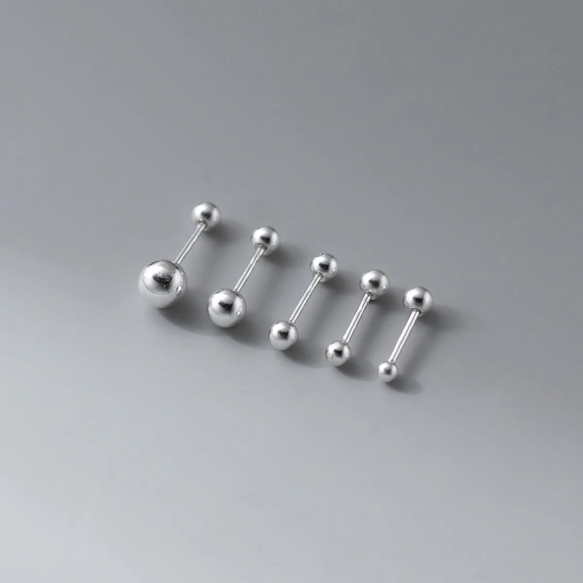 

La Monada Delicate 999 Sterling Silver Ball Stud Earrings For Women Girls Simple Hypoallergenic Adorable Daily Jewelry Roman