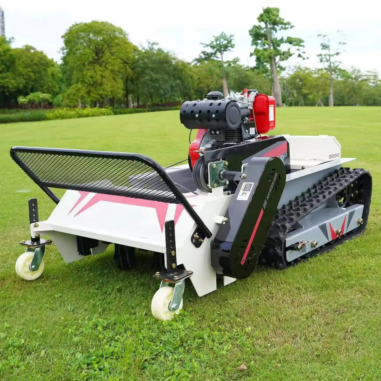 

Remote Control Mower, Crawler All-Terrain Weeder for Orchard Lawn Care with Off-Road Capability