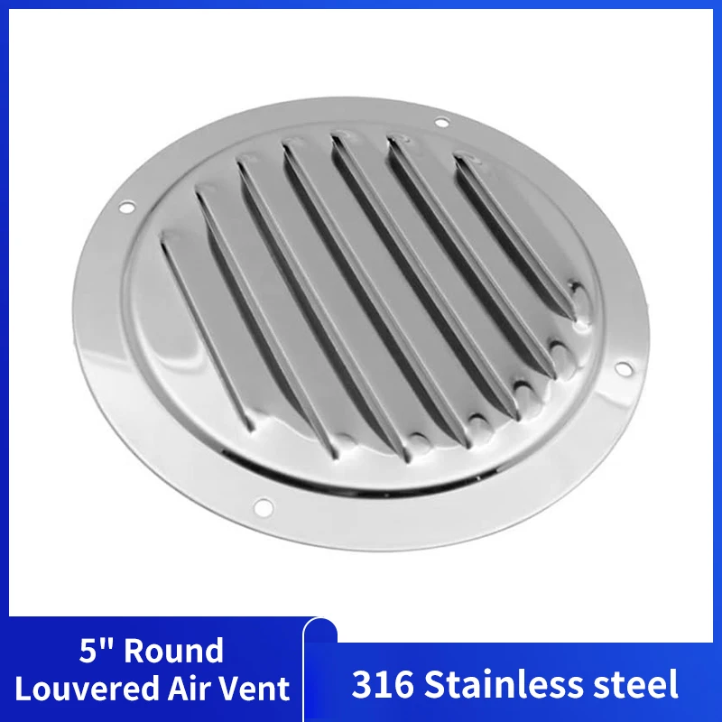 

5 inch Air Vents 316 Stainless Steel Mirror Treatment Wall Ventilation Outlet Cap for Home Kitchen for Yacht for Caravans 125mm