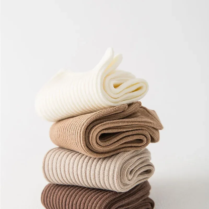 5/10 Pairs Of New Japanese Socks Set Solid Color Women\'s Casual Cotton Socks Autumn Simple Women\'s Medium Length Socks