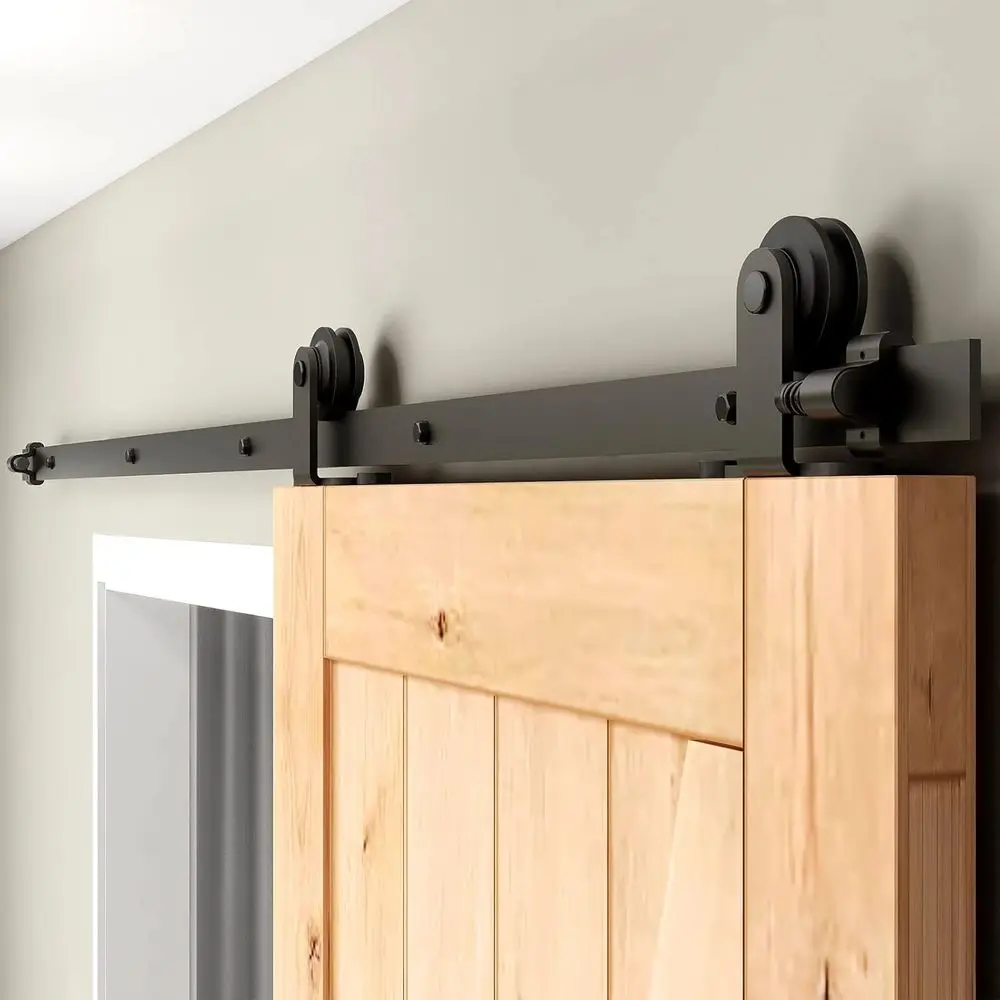 7FT Heavy-Duty T-Shaped Barn Door Hardware, Silent & Smooth Operation, Easy Install, Fits 42 Single DoorHEALAND
