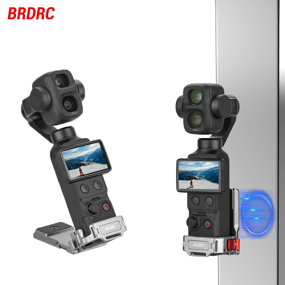 Магнитное крепление BRDRC для DJI Osmo Pocket 4P/4/3: держатель-клипса для велосипеда/влогов/многофункциональная настольная база, аксессуары для камеры