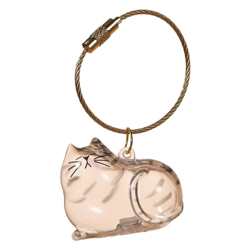Breloque commémorative en fourrure de chat, Capsule souvenir en résine pour poils d'animaux, porte-clés Portable, pendentif pour cheveux, pendentif pont arc-en-ciel