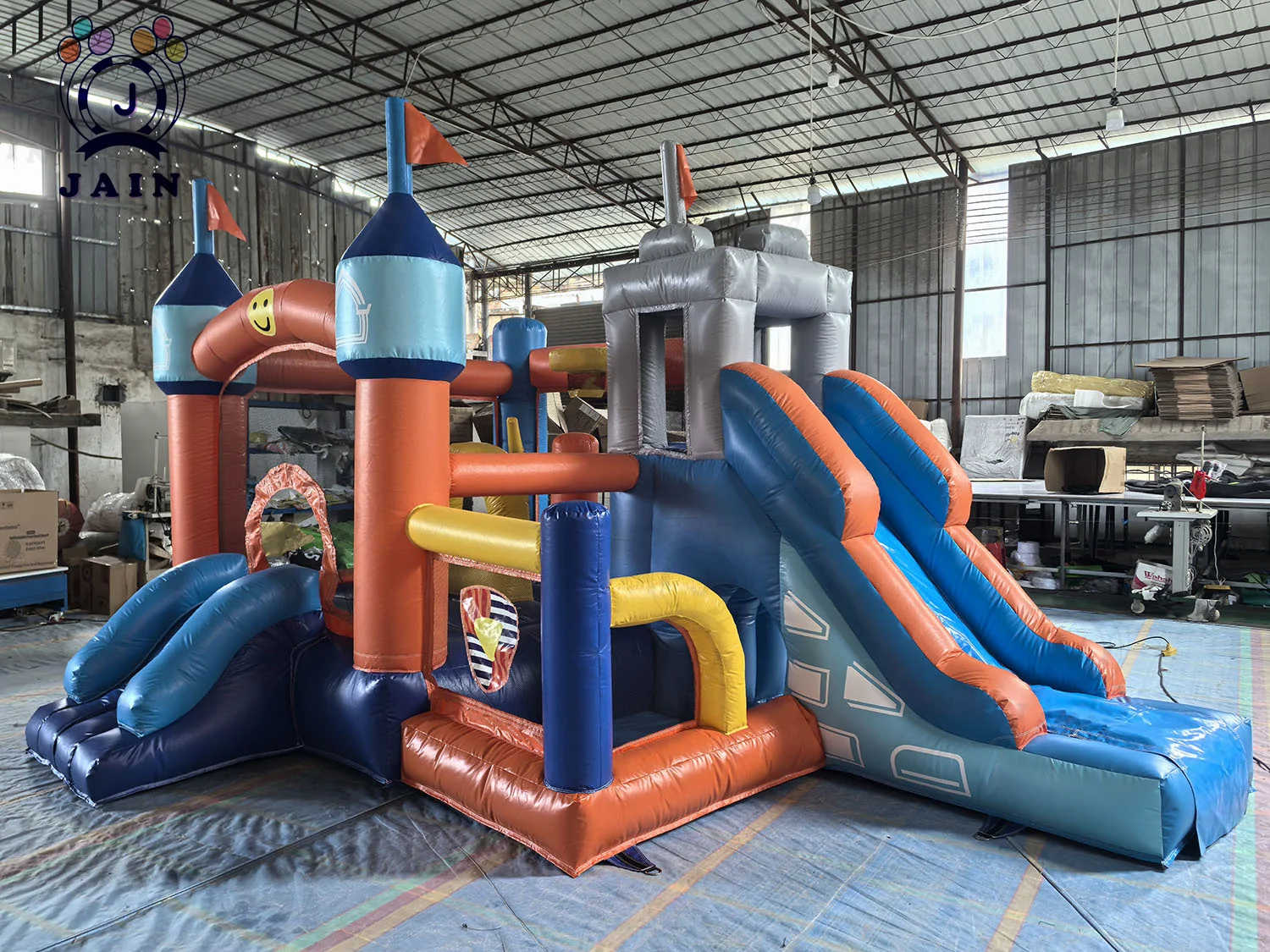 Stock 16FT Inflatable Playground with Blower PVC Bouncy Castle for Kids JUMP Inflatable Bounce House with Slide For Party Event