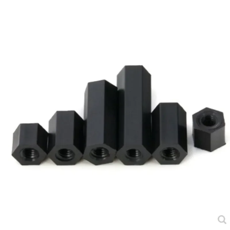 10pcs-50pcs/lot White black female to female Nylon standoff M2 m2.5 M3 M4 M5 M6*L  nylon plastic spacer