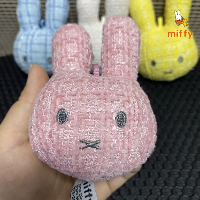Cute Miffy Plush Doll Creative Cartoon Rabbit Head Backpack Anime Accessories Dopamine Couple Style Fluffy Stuffed Toy Girl Gift
