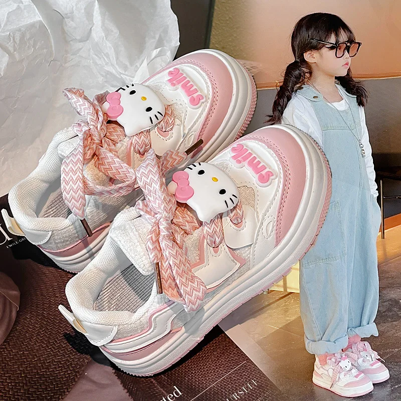 

2025 Kawaii Hello Kitty Students Cute Cartoon Sneakers Student Comfortable Running Shoes Non Slip Shoes Birthday Gift For Kids
