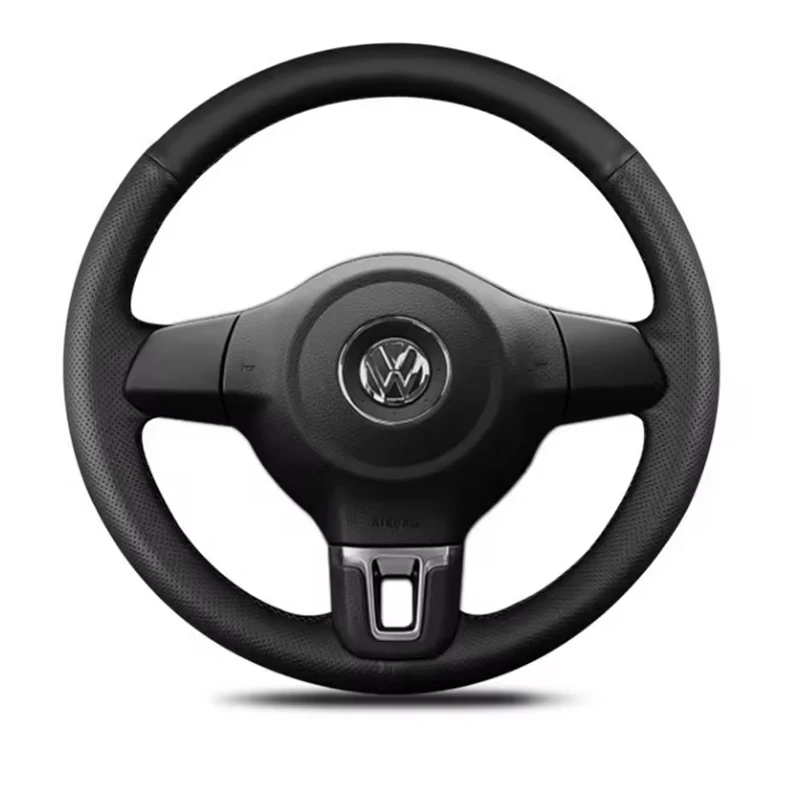 

For Volkswagen Golf 6 Mk6 VW Polo MK5 2010-2013 Car Steering Wheel Cover Manual Sewing Genuine Leather Accessories Comfortable