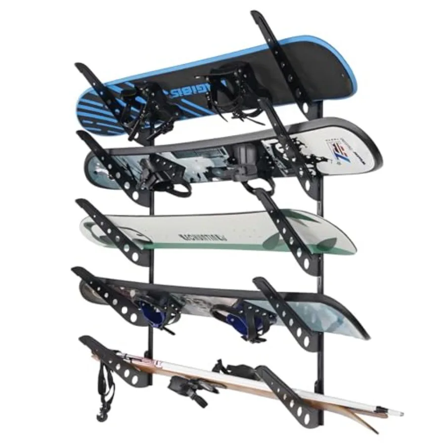 

Snowboard Wall Racks Adjustable Storage Rack for Ski Surfboard Wakeboard Snowboard Wall Mount Display White/Black
